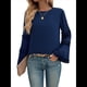 thumbnail image 2 of Blusas de Larga Acampanadas y Holgadas para Mujer, Otoño e Invierno 2025, Temperamentales, para Mujer Azul Marino S, 2 of 10