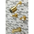 thumbnail image 2 of Kingston Brass KBX8147DPL Paris Two-Handle Tub and Shower Faucet, Brushed Brass, 2 of 5