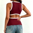 thumbnail image 5 of VBVC Women's Ribbed V Neck Cutout Tank Top , Ladies' Side Hollow Out Sleeveless Cami , Y2K Going Out Summer Tops For Women,Wine,S-2XL, 5 of 6