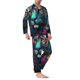 thumbnail image 2 of Fotbe Colorful Flower Tiger Pijama de Hombre con Estampado de Manga Larga, Conjunto de 2 Piezas, Ropa de Dormir Suave y Cómoda con Bolsillos-Small, 2 of 7