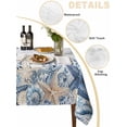 thumbnail image 5 of Blue Coastal Starfish Rectangle Tablecloth, Beach Nautical Shell Eucalyptus Wooden Waterproof & StainResistant Tablecloth, Washable Oil-proof Table Cover for Dining/Party/Wedding/Buffet 60x84 In, 5 of 9