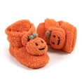 thumbnail image 5 of Baby Booties Halloween Pumpkin Booties Fleece Slippers Soft Newborn Crib Shoes Prewalkers, 5 of 9