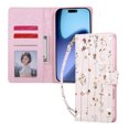 thumbnail image 6 of Becova Flip Wallet Case for Apple iPhone 18 Pro, Stylish Floral Embossed Protective Cards Slots Stand Anti-Scratch Hand Strap Protective Phone Cover for Women Girls, 6 of 6
