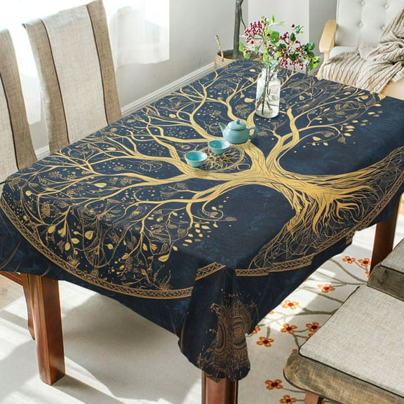 BZSMCE Square Tablecloth Tree Of Life in Harmony Pattern Tableclothes