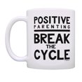 thumbnail image 3 of ThisWear Mom and Dad Gifts for New Parents Break the Cycle 2 Pack 11oz Coffee Mug Set White, 3 of 5