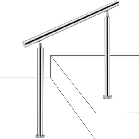 BENTISM Handrail for Outdoor Steps Stainless Steel Handrail Fits 1 to 2 Steps