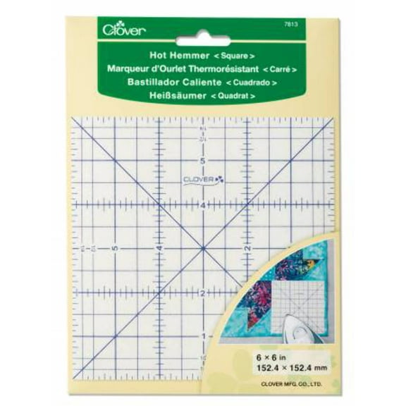 Clover Hot Hemmer Ruler 6"X6"-Square