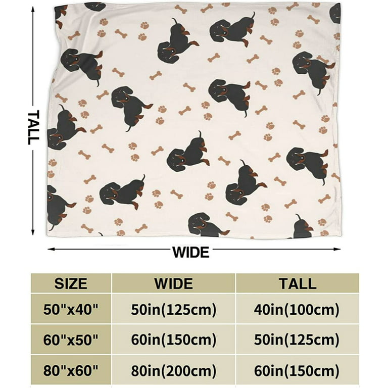 Luxury Fleece Blanket for Men Women, Warm and Fuzzy Blanket Compatible with  Wiener Dog Dachshund Pet Dogs for Sofa Couch Car Sleep, Funny Halloween