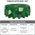 thumbnail image 2 of St. Patricks Day Tablecloth Round 60Inch Spring Clover Shamrock Print Table Cloth Cover with Green Black Buffalo Checkered Plaids Reusable Heat Resistance for Kitchen Dining Holiday Decor, 2 of 6