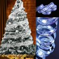 thumbnail image 5 of Christmas Tree Ribbon Lights String, Happiwiz Silver 33 FT 100 LED Fairy Lights Copper Wire Ribbon Bows Lights for Xmas Tree Holiday Wedding Party Decoration, Silver Ribbon, Cold White Light, 5 of 5