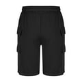 thumbnail image 5 of Havenre Men's Athletic Hiking Shorts Casual Drawstring Elastic Waist Quick-Dry Lightweight Outdoor Sweat Shorts with Zipper Pockets Black XXXL, 5 of 6