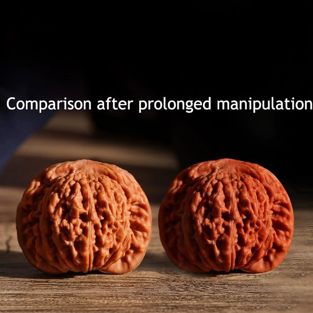 Chinese Walnuts Fidget – 2PCS Traditional Exercise Walnuts, comes with a gift box and cleaning brush set, relieves stress,  improves concentration(RL 1.7in 1 Set)