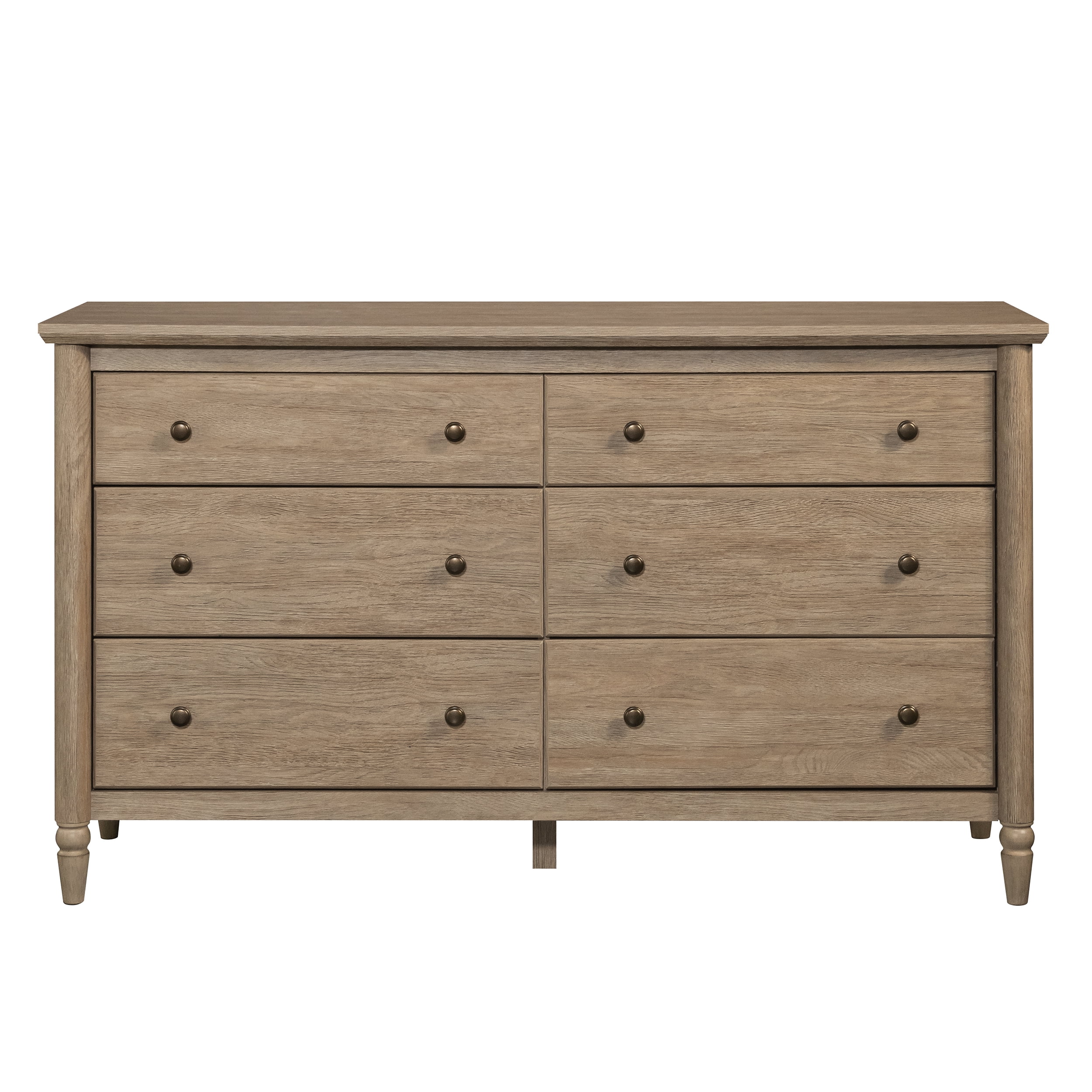 My Texas House Monroe 6-Drawer Dresser, Brushed Oak Finish