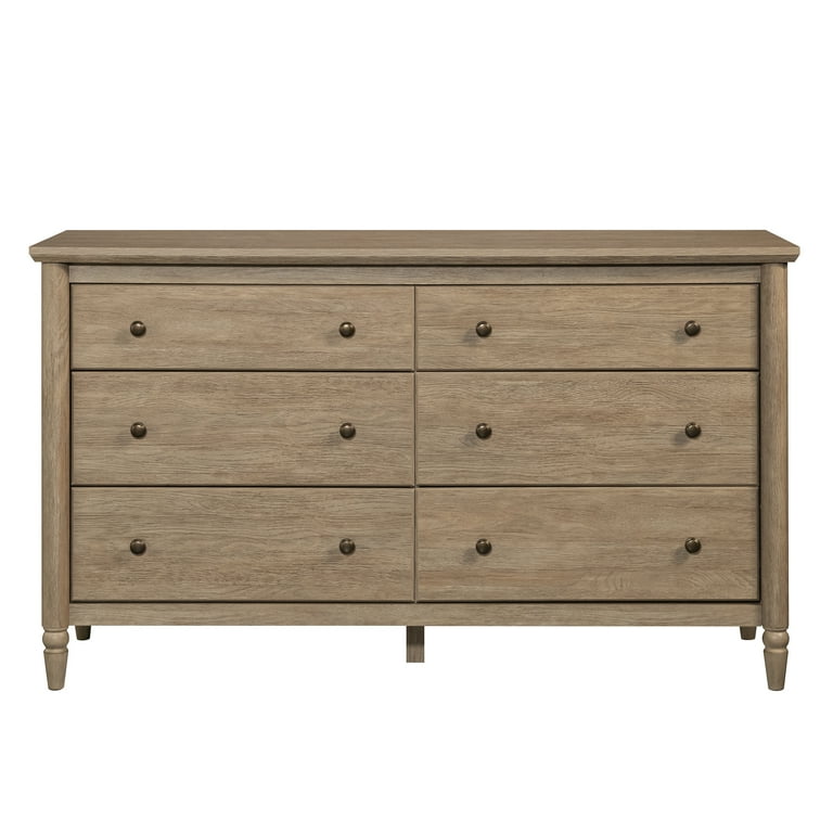 My Texas House Monroe 6-Drawer Dresser, Brushed Oak Finish