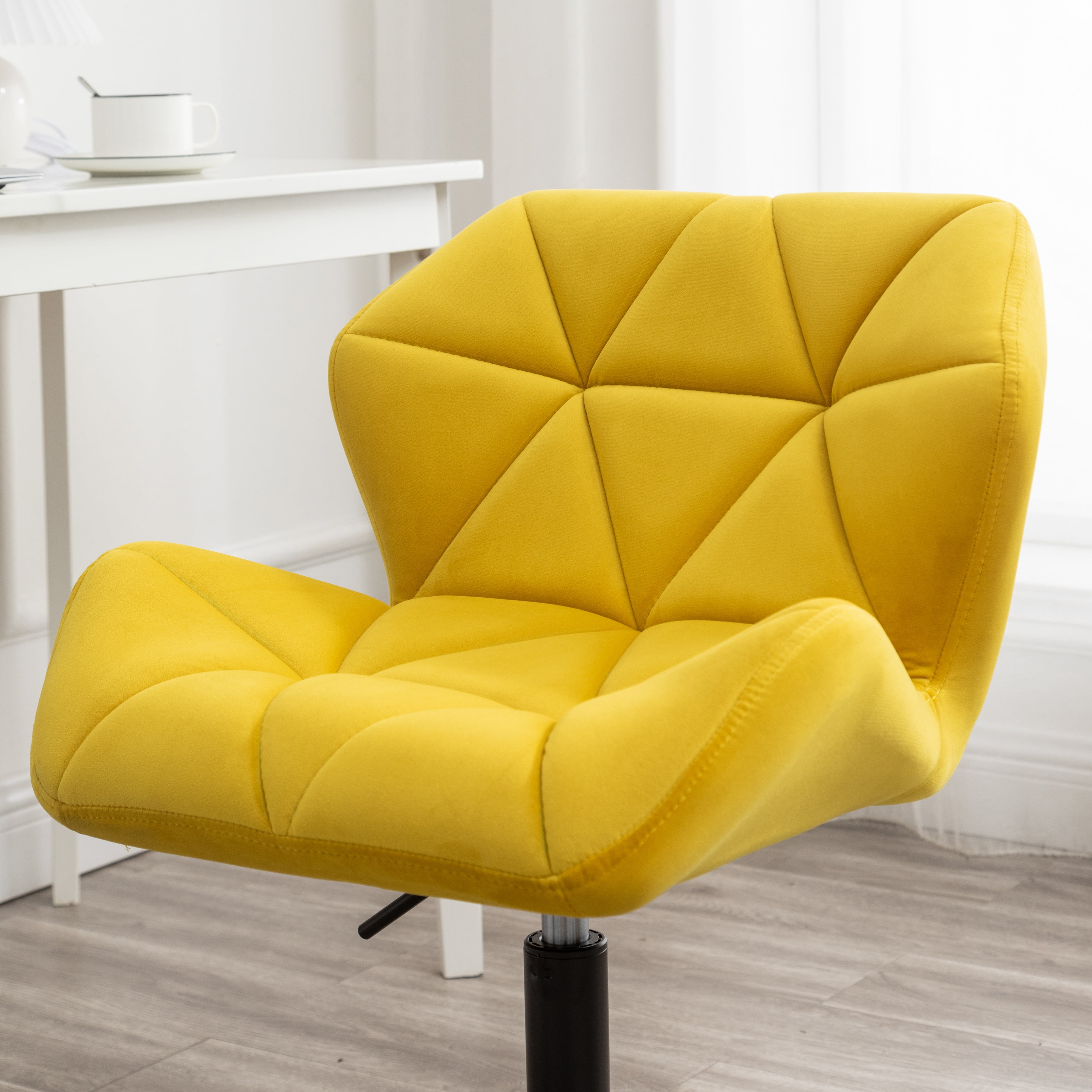 Eldon Diamond Tufted Adjustable Swivel Office Chair in Yellow