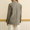 thumbnail image 4 of WTOBBY Women's Tailored Lapel Casual Jacket Blouse Top, Long Sleeve Slim Fit Cardigan Coat for Business Wear, Elegant and Professional Outerwear with Button Closure,Beige L, 4 of 5