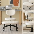 thumbnail image 3 of OMNIBERG Ergonomic Cross Legged Office Chair, Criss Cross Desk Chair ADHD Meditation Yoga Seat with Adjustable Height, Lumbar Support and Footrest, Kneeling Chair with Wheels, White, 3 of 7