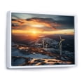 thumbnail image 2 of Designart "Mountain Sunset Wind Turbines View VI" Architecture Framed Wall Art - Industrial Yellow Wind Turbines Living Room Framed Canvas Art, 2 of 6