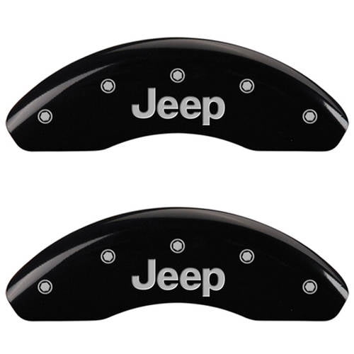 Front Set 2 MGP Caliper Covers 42001Fjepbk, Engraved Front Jeep, Black
