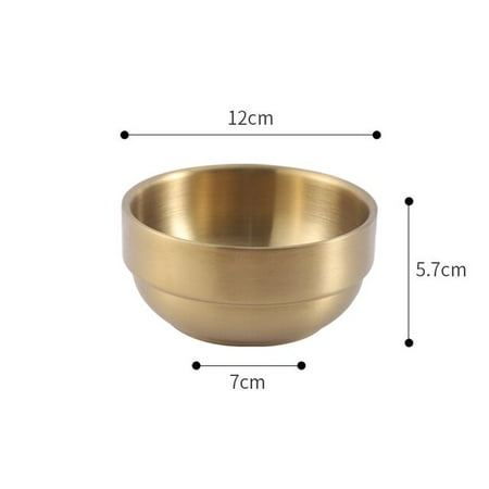 

UMMH Steel Ramen Rice Bowl Double Layer Anti-Scalding Sauce Soup Tureen Kitchen Tableware Child Small Bowl Food Container