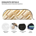 thumbnail image 5 of Leather Semi-Circular Storage Bag 7.5×2.6×1.4in Single Pocket Design Semi-Circular Shape Can Be Used As A Storage Pen Makeup Bag Tan Geometric Lines_4, 5 of 7