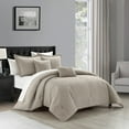 thumbnail image 4 of NY&C Home Trinity 5-Piece Jacquard Comforter Set, King, Taupe, 4 of 9