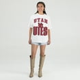thumbnail image 3 of Women's Gameday Couture Cream Utah Utes Oversized Fierce Focus T-Shirt, 3 of 4