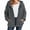 Dark Gray, variant on Womens Plus Size Fleece Hooded Jacket Zip Up Textured Fall Winter Casual Coat with Pockets Blue Size 3XL