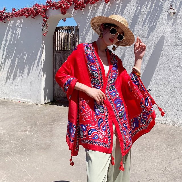 Nvzi Bufanda ligera con estampado floral, chal largo, chal para la cabeza para todas las estaciones, F