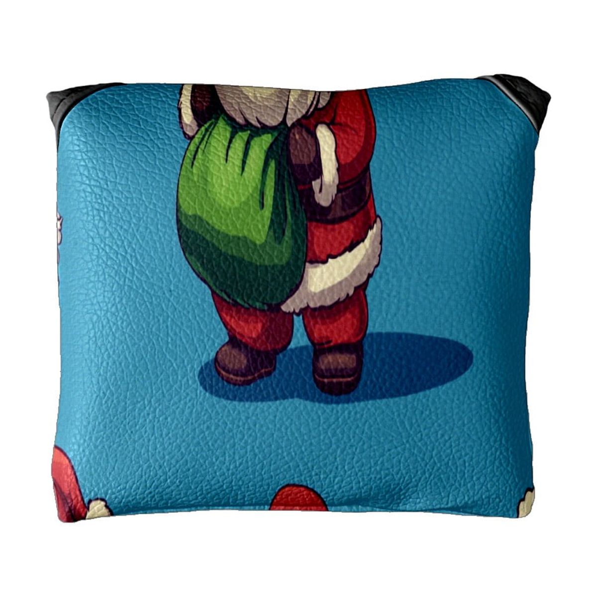Golf Mallet Putter Cover Premium Leather Waterproof Golf Putter Head Cover with Magnetic Closure Santa Claus