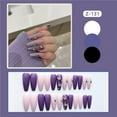 thumbnail image 2 of ?Best Gift for Girls/Women?Fofosbeauty 24pcs Press on False Nail Tips Long Coffin Full Cover Fake Nails, Coffin Butterflies in Purple, 2 of 9