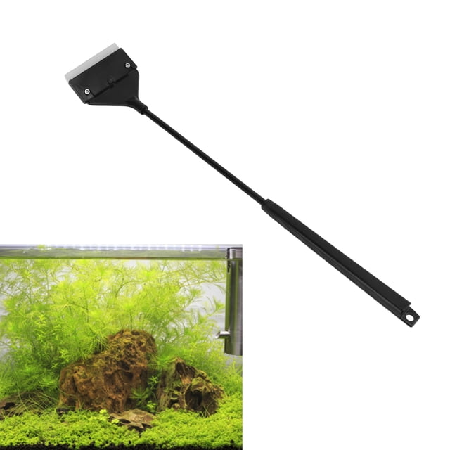 Raspador De Algas, Raspador De Vidrio Para Pecera 2 En 1, Largo Pequeño, Estable, Seguro Para Tanque De Agua Dulce Para Agua Salada