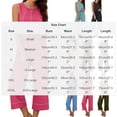thumbnail image 3 of Mifsaly Two Piece Vacation Sets for Women Tank Top and Wide Leg Capri Pants with Pockets Contrast Seam Summer Casual Matching Outfits Brown,XXXL, 3 of 9