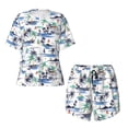 thumbnail image 4 of Kdxio Hawaii Palms Print Pajamas Sets for Women Short-Sleeved Pjs with Lounge Shorts Two Piece Sleepwear S-4XL, 4 of 9