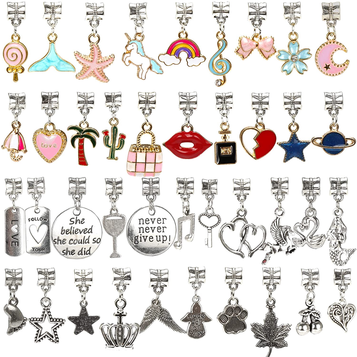 130 Pieces Charm Bracelet Making Kit Including Jewelry Beads Snake Chain, DIY Craft for Girls, Jewelry Christmas Gift Set for Arts and Crafts for Kids Ages 8-12