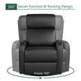 thumbnail image 5 of Costway Recliner Chair Swivel Rocker Manual Single Sofa Lounger w/Footrest Black, 5 of 10
