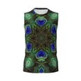 thumbnail image 6 of Lsque Peacock Feathers Print Men's Cotton Blend Sleeveless Muscle Shirts (S-3XL)- Moisture Wicking, Odor Protection, UPF 30+,Medium, 6 of 8