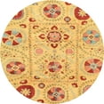 thumbnail image 1 of Ahgly Company Machine Washable Indoor Round Abstract Pumpkin Orange Area Rugs, 3' Round, 1 of 7