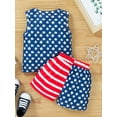 thumbnail image 4 of Seyurigaoka 2 Pcs Baby Boys/Girls Independence Day Outfits, Stars Print Horizontal Stripes Sleeveless O-Neck Vest + Elastic Waist Short Pants, 4 of 9
