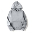 thumbnail image 4 of Women's Solid Color Pullover Hoodie with Drawstring Hood and Kangaroo Pocket Casual Everyday Sweatshirt, S-2XL, 4 of 6