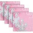 thumbnail image 5 of GZHJMY Soft Reusable Satin Table Decorative Napkins,20x20InX6 PCSPink Christmas Snowflake,Family Dinner Wedding Banquet, Cocktail Party, Kitchen,Birthday Party, 5 of 7