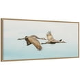 thumbnail image 4 of Kate and Laurel Framed Canvas Wall Art Print Cranes Flying Panel by Emiko and Mark Franzen F2 Images, 40 x 18 Sylvie Beaded Rustic Natural Frame, Modern Contemporary, Animal Art for Wall Decor, 4 of 8