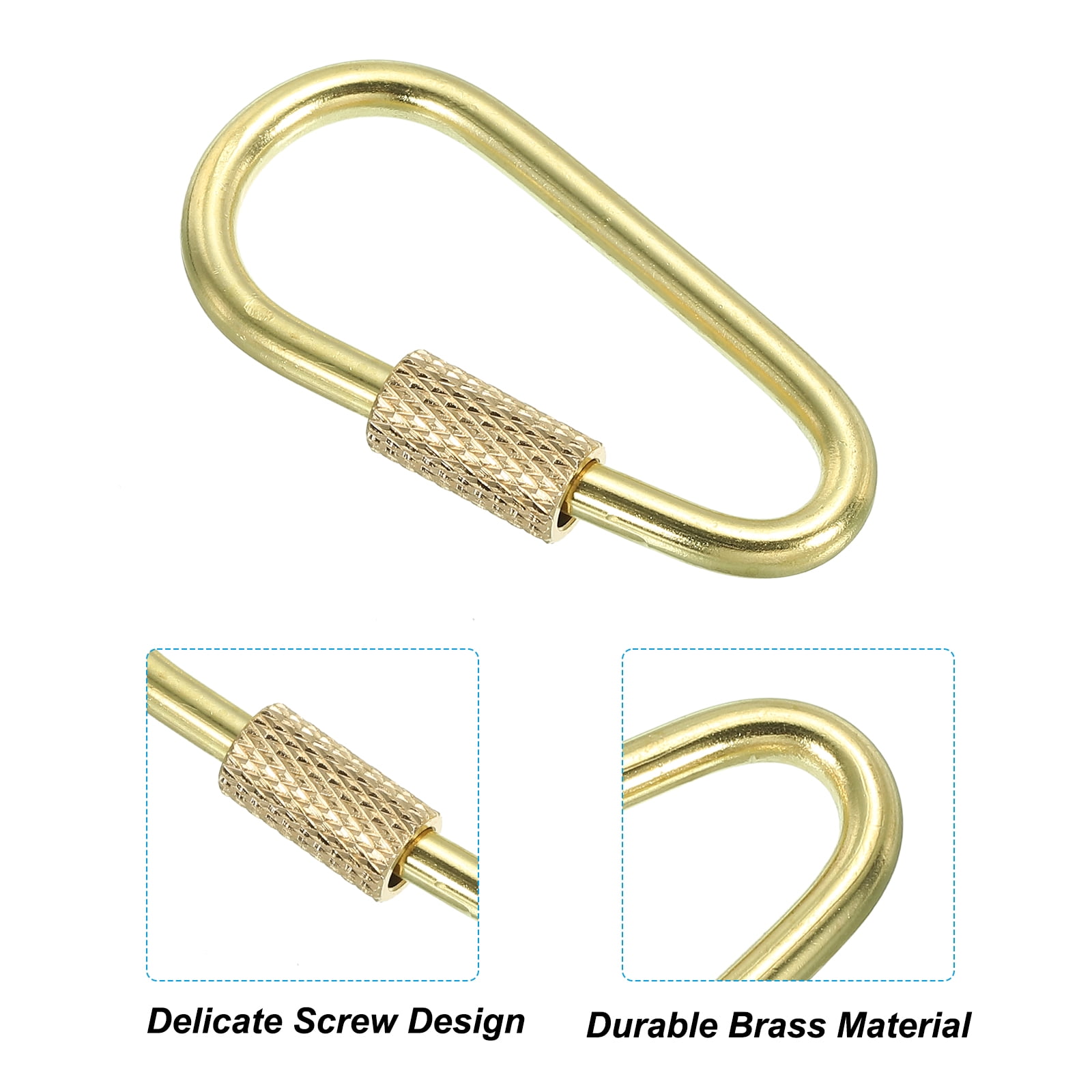 Uxcell Brass Key Ring, Screw Lock Clip Keychain Hook Holder for