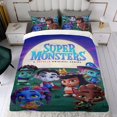 thumbnail image 4 of Súper Monstruos Conjunto de sábanas temático, trío de piezas, cómodo y amigable con la piel, diseño único, regalo de decoración para el hogar para familiares, amigos y fans,173cm *218cm, 4 of 6