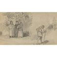 thumbnail image 2 of Elihu Vedder 18x12 Black Ornate Wood Framed Double Matted Museum Art Print Titled - Son and the Donkey (C. 1859), 2 of 5