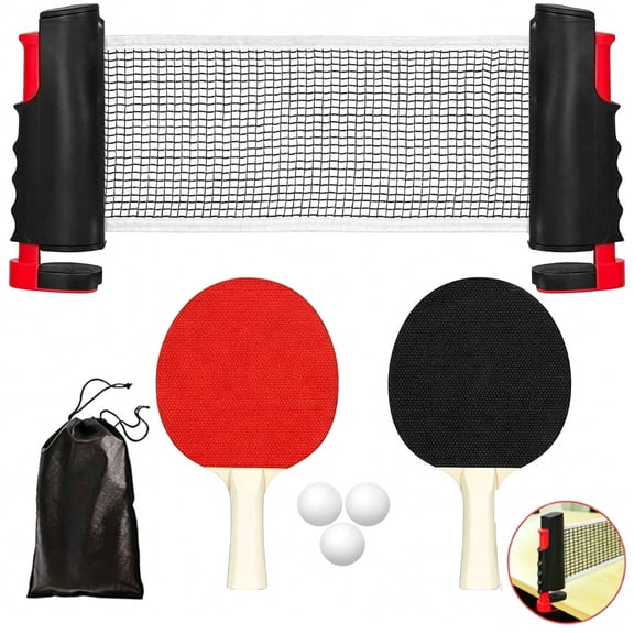 Portable Travel Table Tennis Ping Pong Indoor Or Outdoor Set,Portable Table Tennis,Ping Pong Paddle Set, Portable Table Tennis Set for Indoor/Outdoor Games