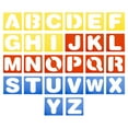 thumbnail image 1 of Plantillas de letras reutilizables de 5 pulgadas de Uxcell 8" x 8" Plantillas de letras del alfabeto, paquete de 26 colores surtidos, 1 of 5