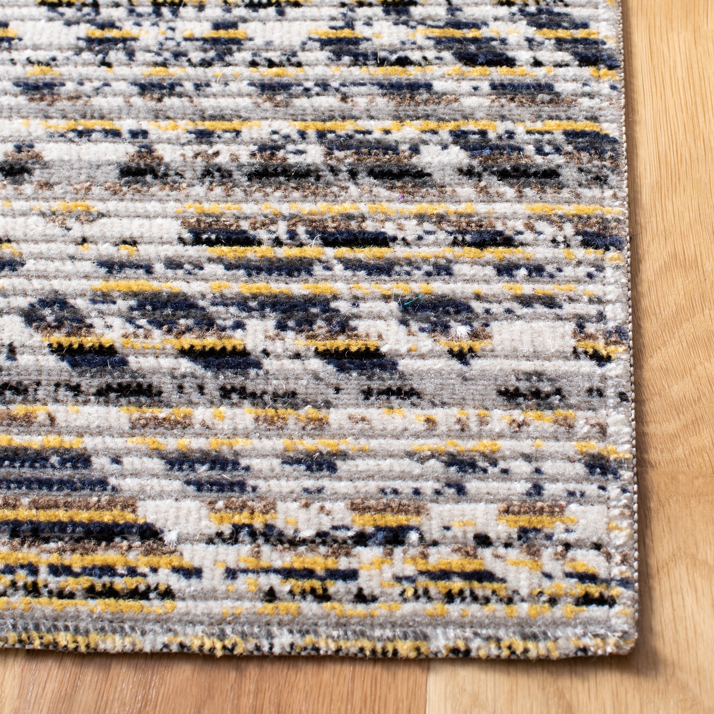 SAFAVIEH Montage Hedley Geometric Indoor/Outdoor Area Rug, Dark Grey/Grey, 5'1" x 7'6"