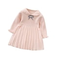 thumbnail image 6 of Auroural Girls' Plaid Bow Knit Sweater Dress Fall And Winter Long Sleeved Casual And Comfortable Dress Girls Fall Winter Sweater Long Sleeve Knit Dresses Girls Long Sleeve Dresses, 6 of 9