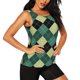 thumbnail image 2 of Balery Green Squares Camiseta sin mangas estampada ligera para mujer, tops de entrenamiento sin mangas, camisetas de yoga transpirables de secado rápido.-Small, 2 of 7